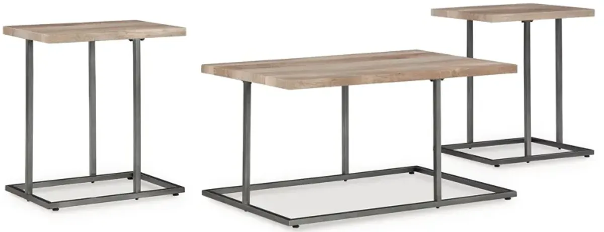 Albreane - Occasional Table Set (Set of 3) - Grayish Brown / Black