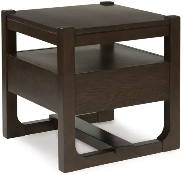 Breckington - Square End Table - Dark Brown