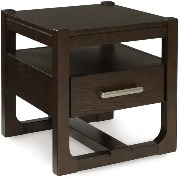 Breckington - Square End Table - Dark Brown