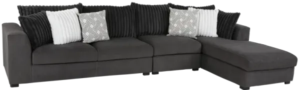 Monaco 3 Piece Right Arm Facing Chaise Sectional - AIREA STONE