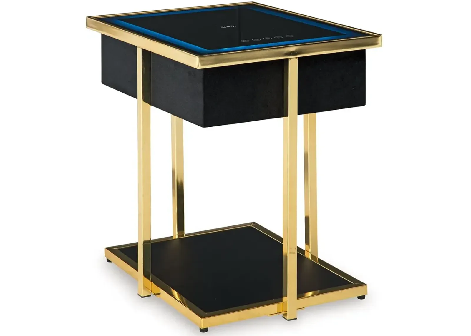 Rexwell - Black / Gold Finish - Accent Table With Speaker