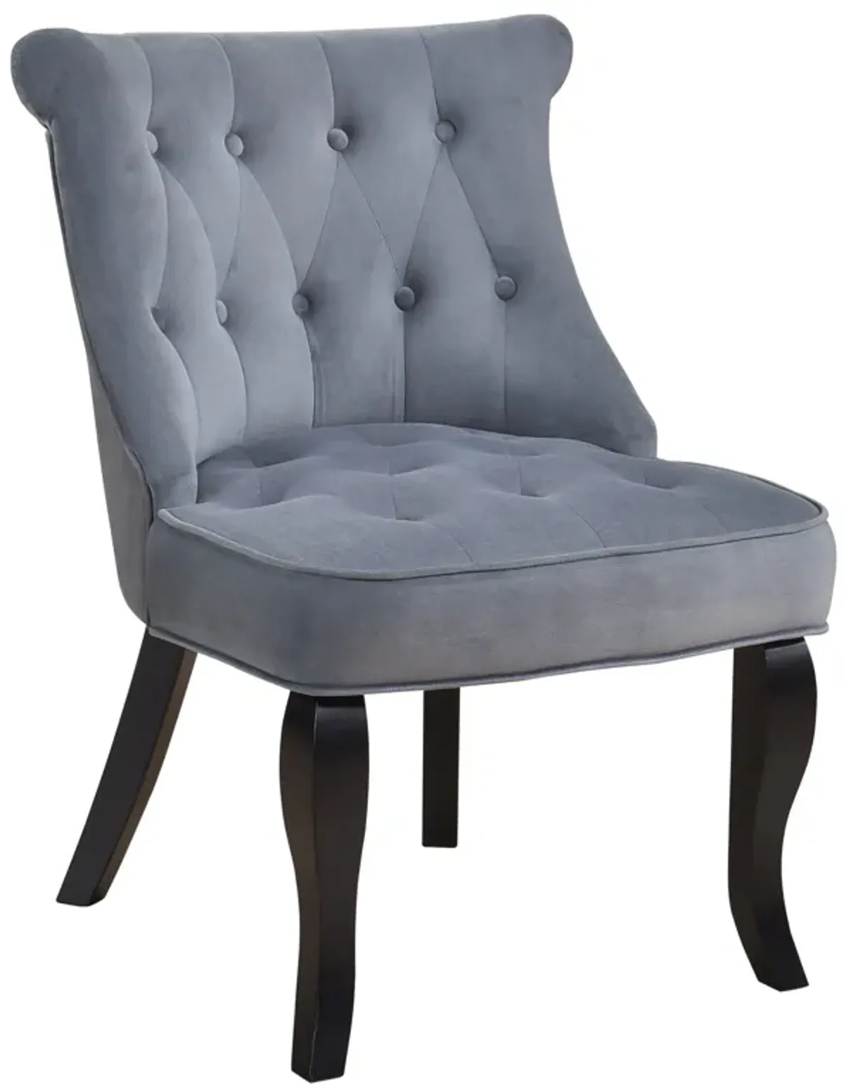 Velvet Tufted Accent Chair - Grey