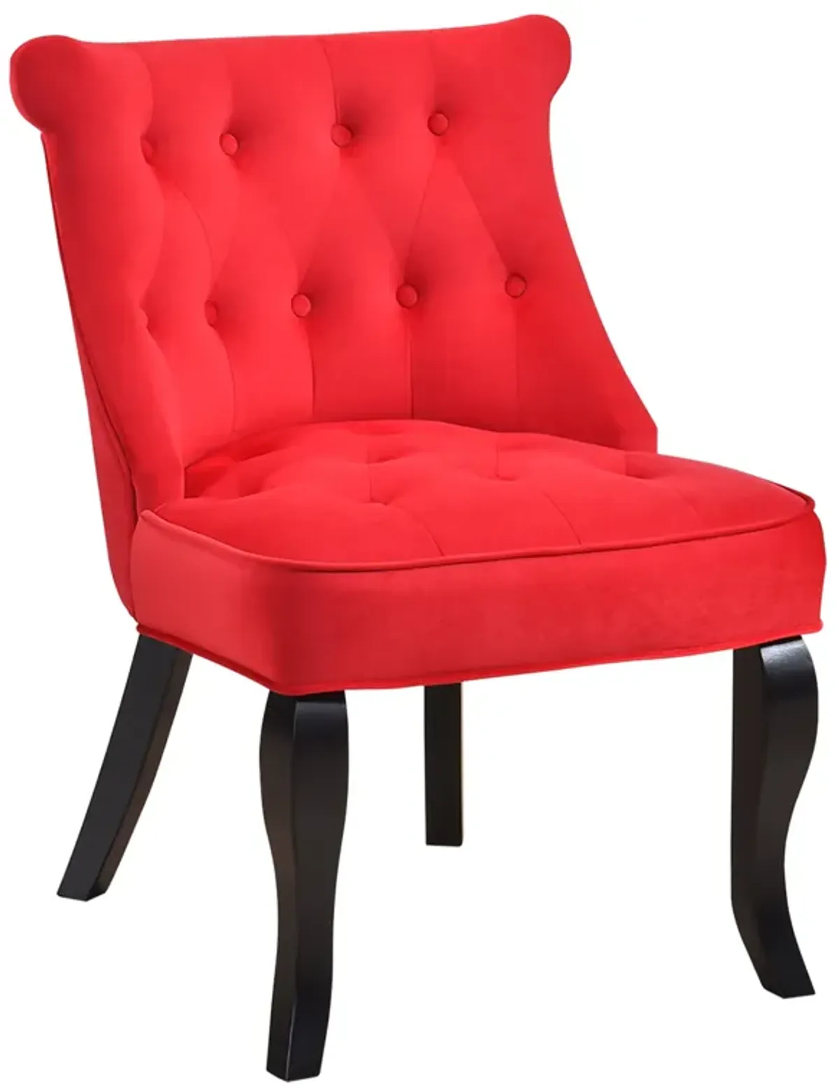 Velvet Tufted Accent Chair - Red