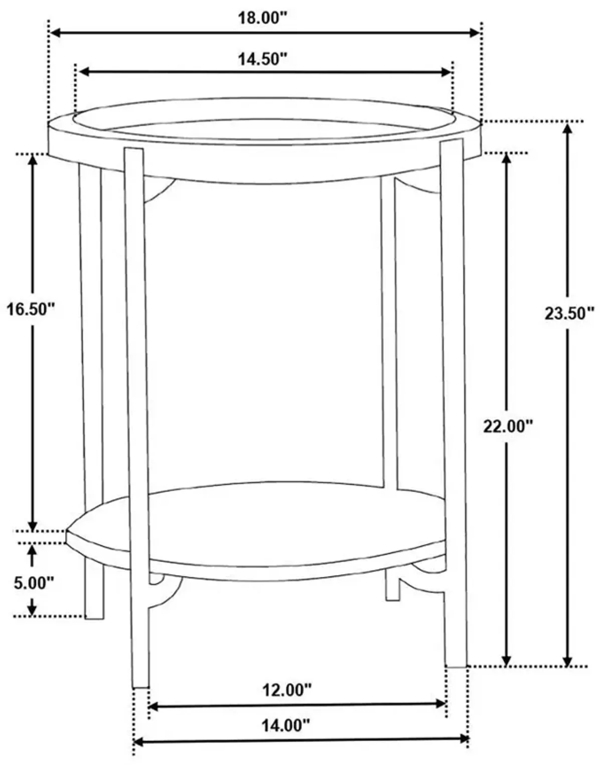 Adhvik - Round Table With Marble Shelf