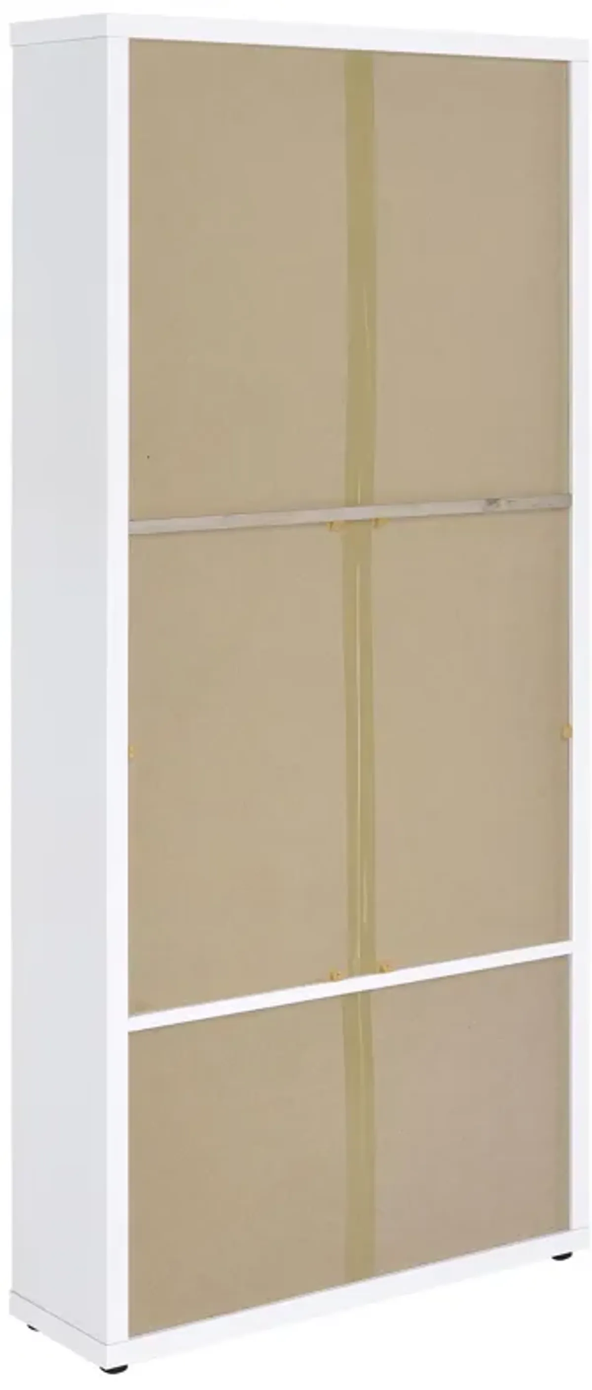 Hawthorne - 4-Shelf Glass Door Tall Cabinet With Drawers