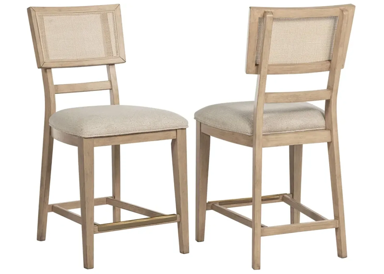 Kailani - Radio Weave Cane Counter Dining Side Chair (Set of 2) - Beige Oak