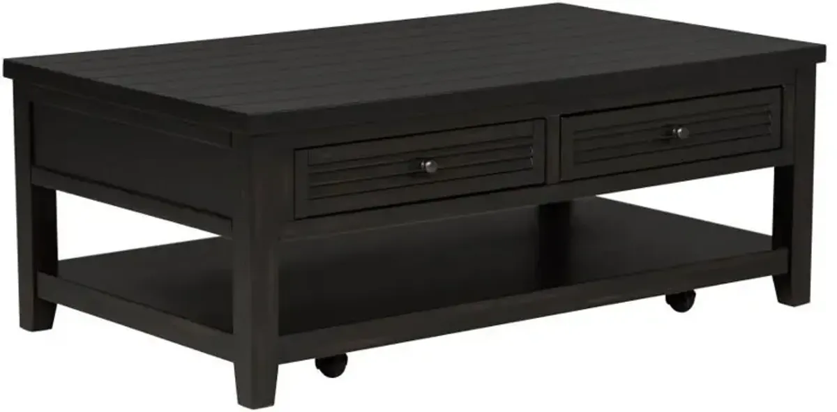 Concord - 2-Drawer Rectangular Coffee Table - Distressed Java