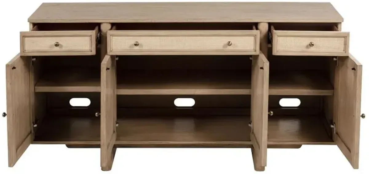 Kailani - 4-Door Cane Sideboard Buffet Cabinet - Beige Oak