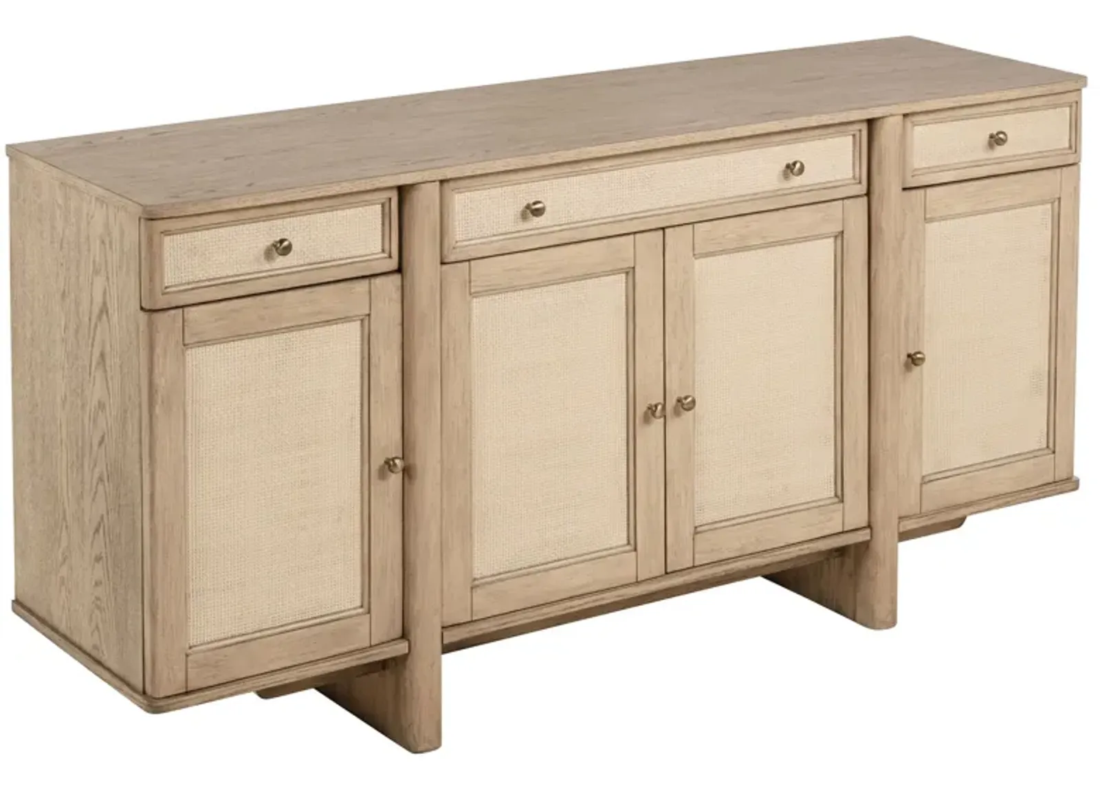 Kailani - 4-Door Cane Sideboard Buffet Cabinet - Beige Oak