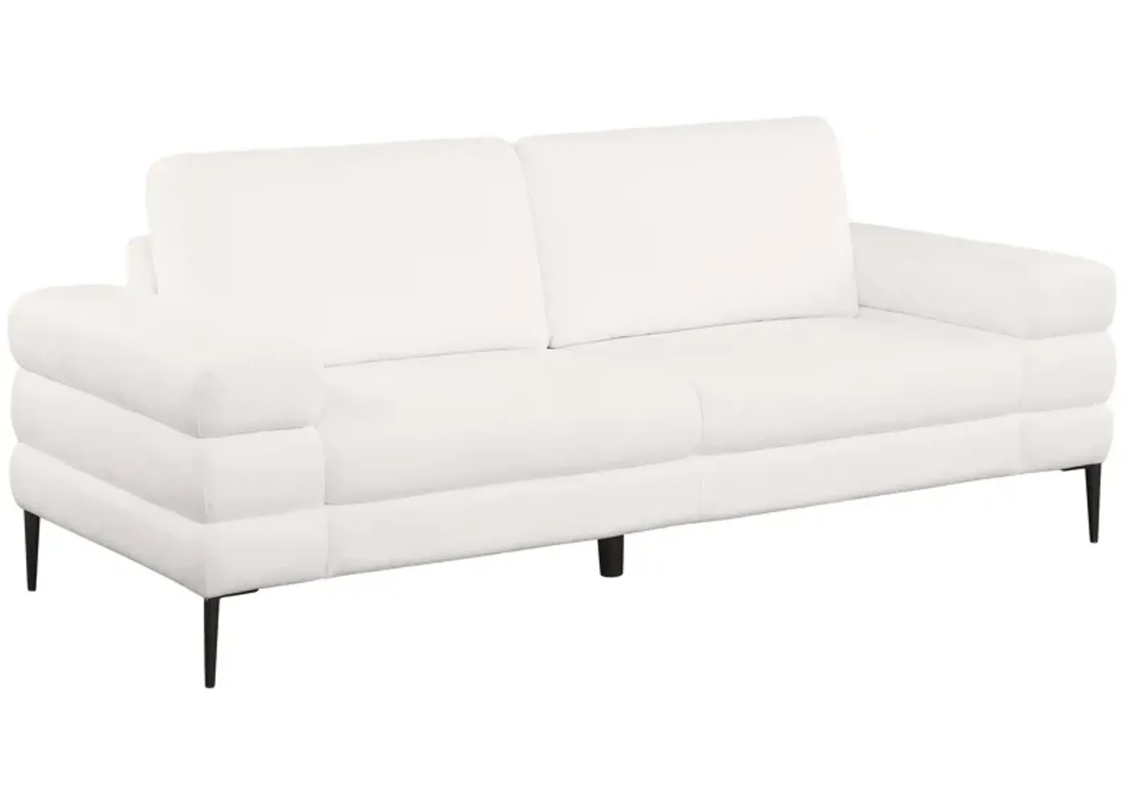 Jessel - Chenille Upholstered Track Arm Sofa - Ivory