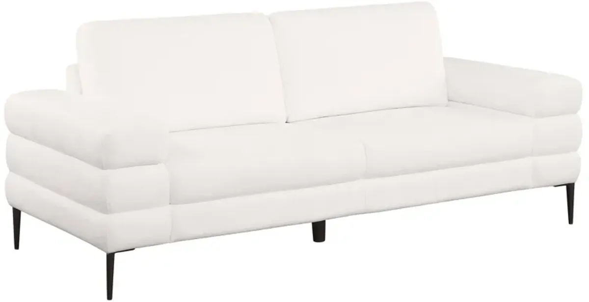 Jessel - Chenille Upholstered Track Arm Sofa - Ivory