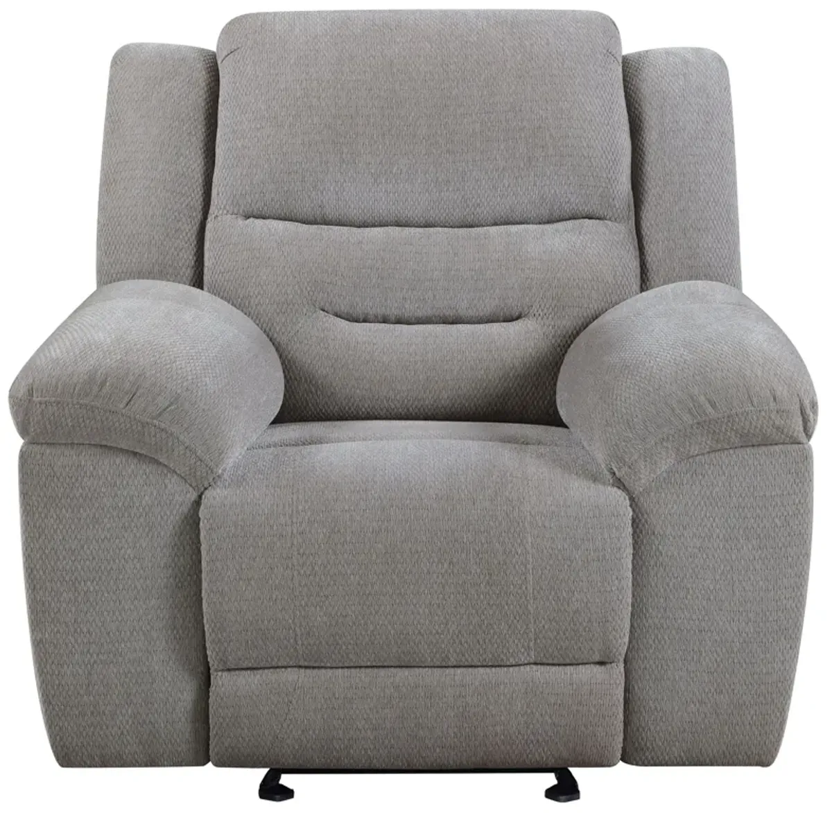 Gilson - Chenille Upholstered Reclining Glider Recliner - Gray