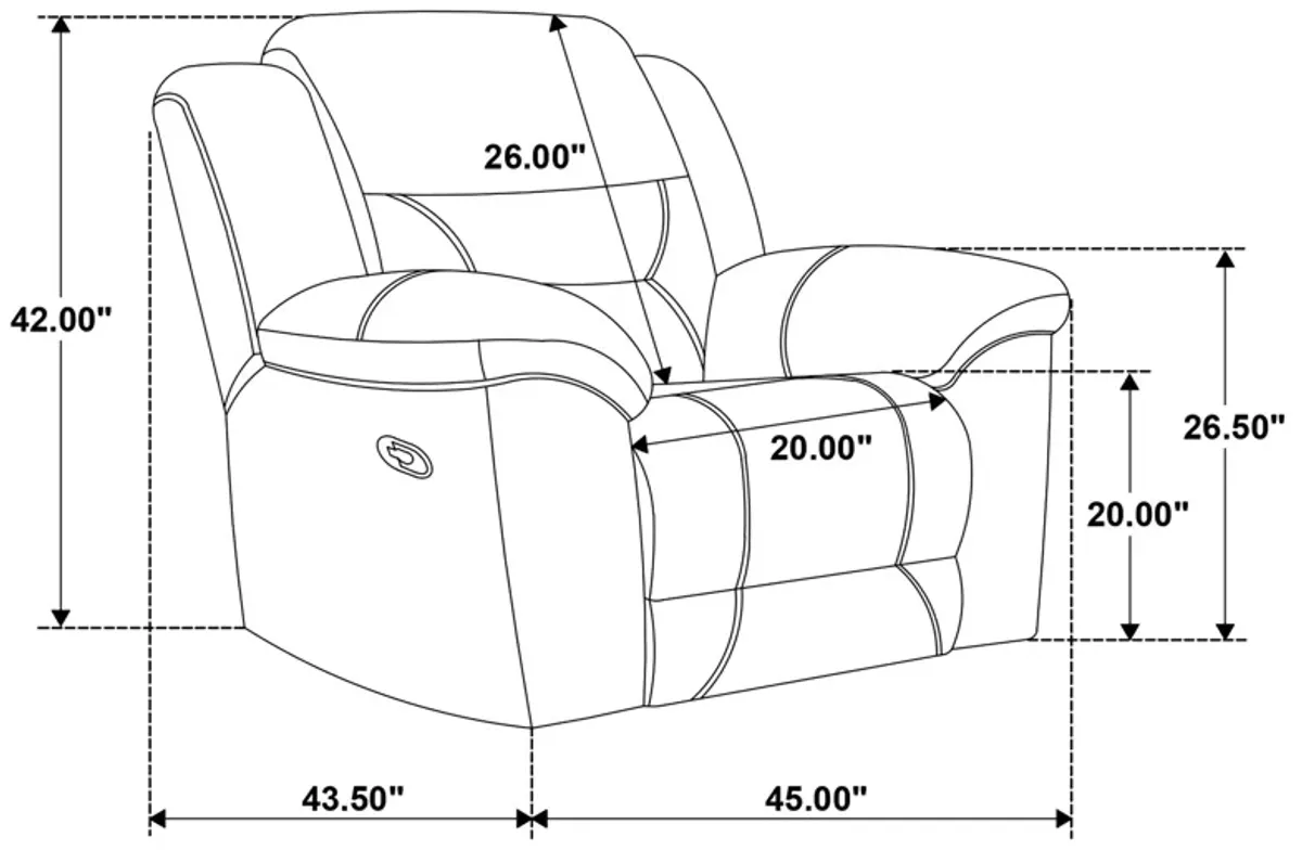 Gilson - Chenille Upholstered Reclining Glider Recliner - Gray