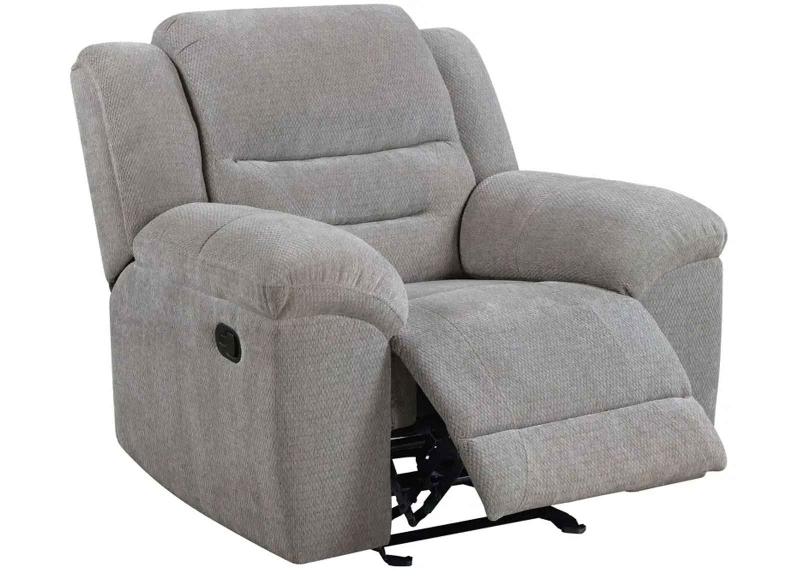 Gilson - Chenille Upholstered Reclining Glider Recliner - Gray