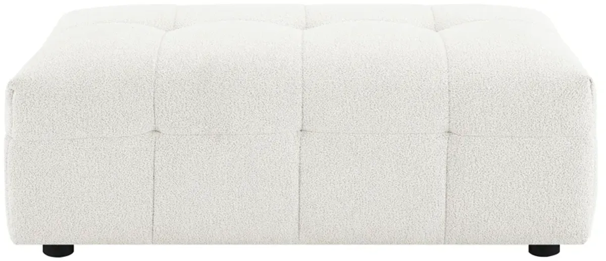 Everly - Boucle Upholstered Rectangular Ottoman - White