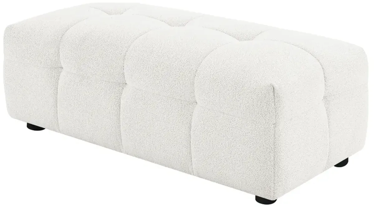 Everly - Boucle Upholstered Rectangular Ottoman - White