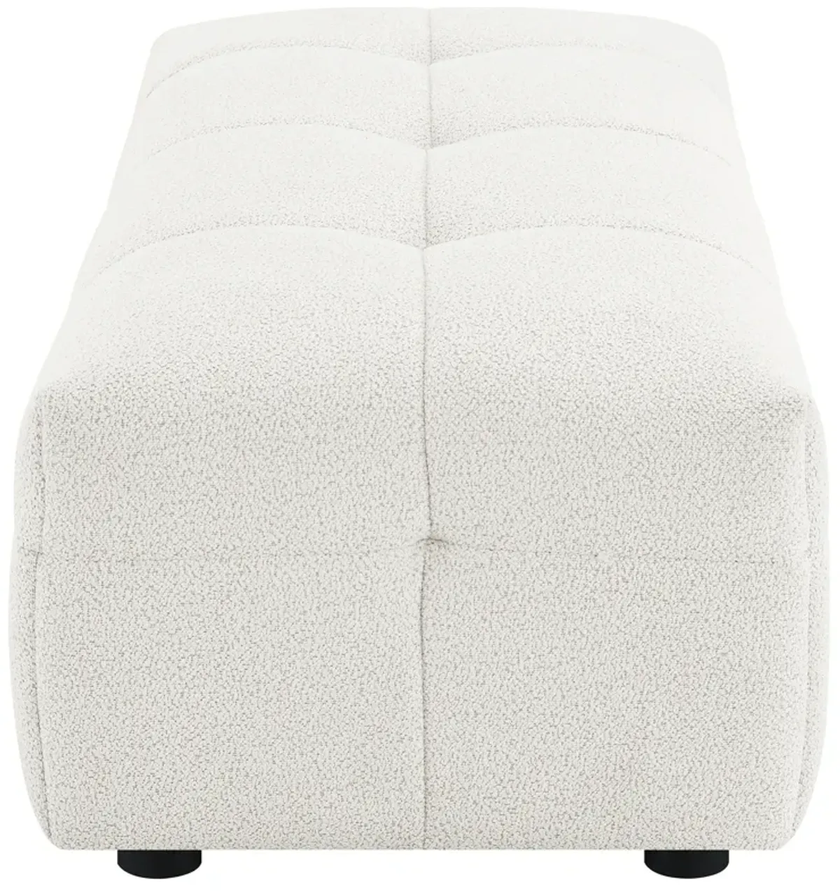 Everly - Boucle Upholstered Rectangular Ottoman - White