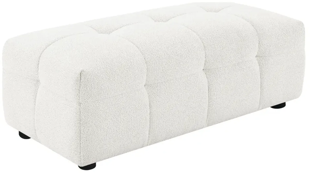 Everly - Boucle Upholstered Rectangular Ottoman - White