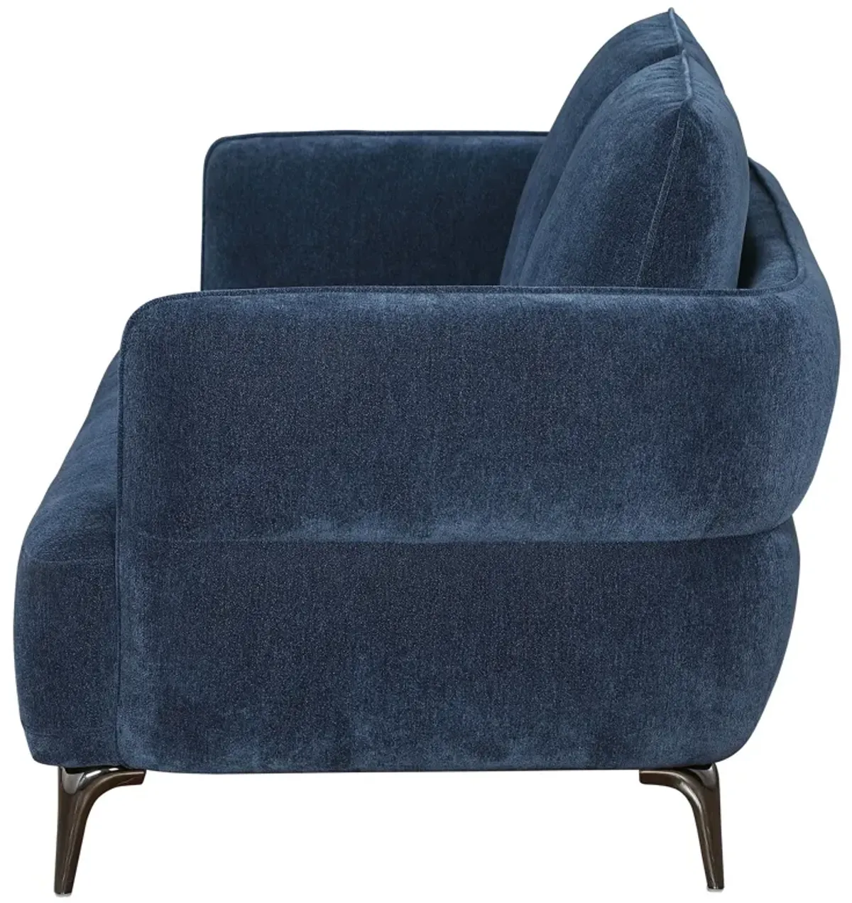 Lively - Chenille Upholstered Modern Track Arm Loveseat - Blue