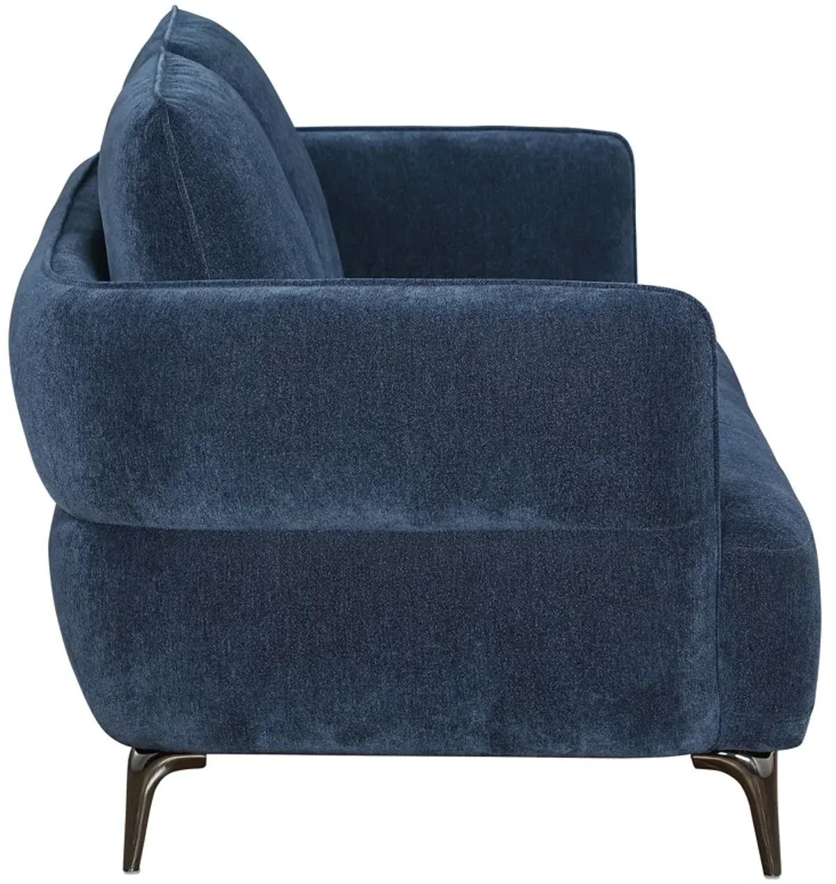 Lively - Chenille Upholstered Modern Track Arm Loveseat - Blue