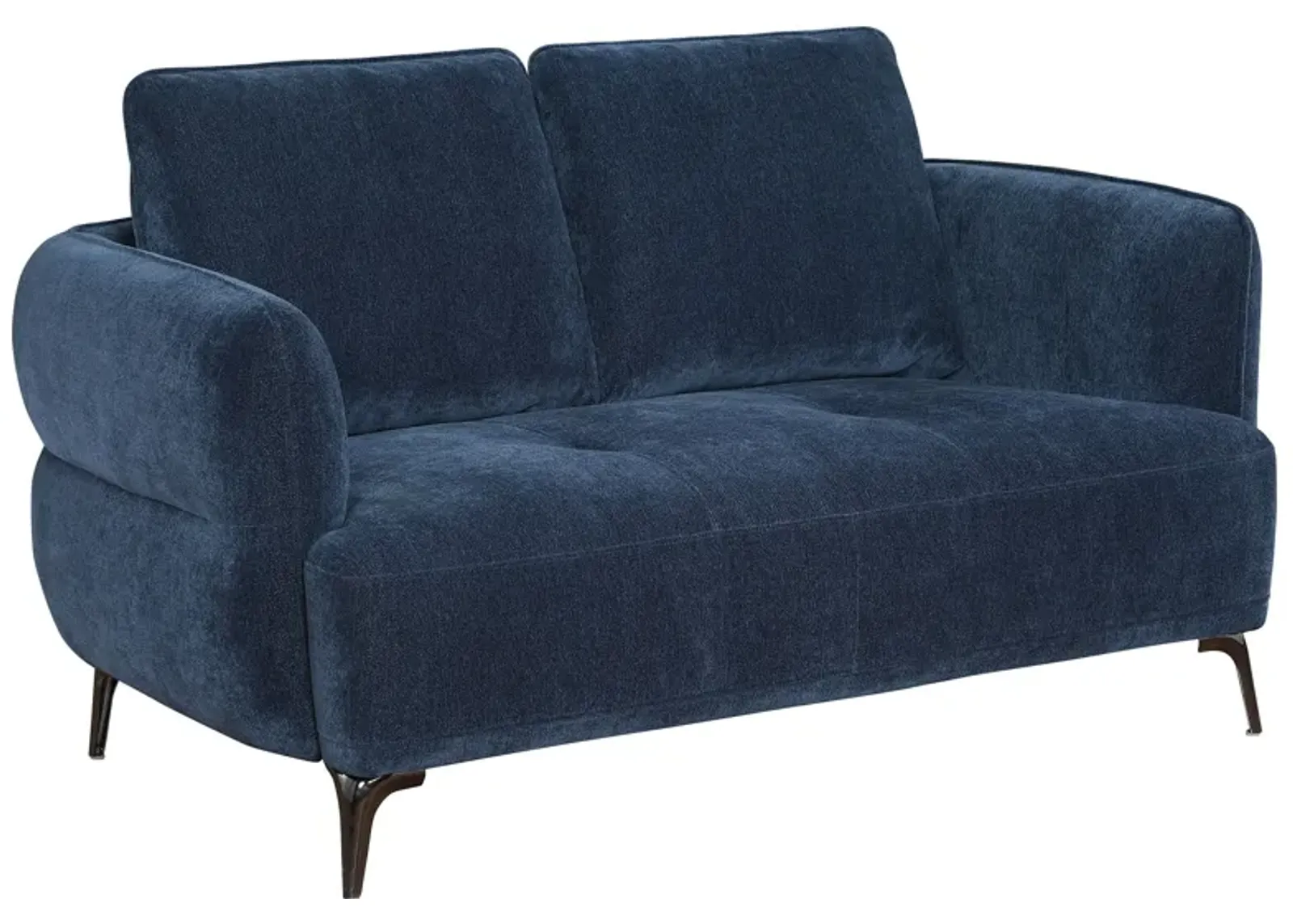 Lively - Chenille Upholstered Modern Track Arm Loveseat - Blue