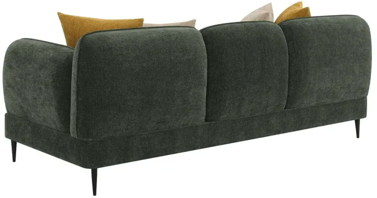 Jade - Chenille Upholstered Modern Track Arm Sofa - Green