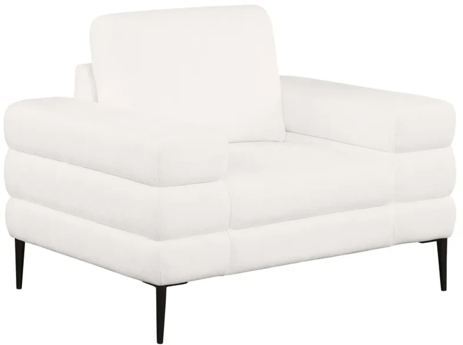 Jessel - Chenille Upholstered Track Arm Chair - Ivory