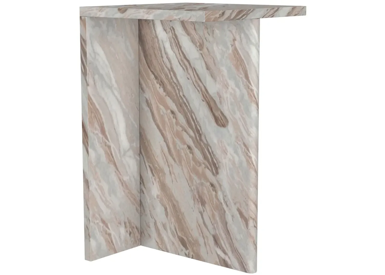 Bowdoin - Genuine Marble Accent Side Table - Gray