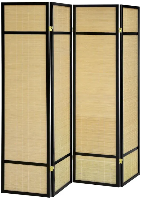 Pearce - 4-Panel Bamboo Room Divider Folding Screen - Natural