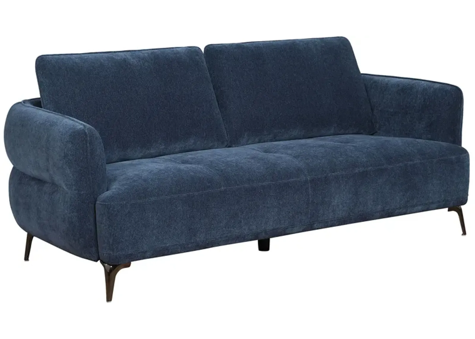 Lively - Chenille Upholstered Modern Track Arm Sofa - Blue