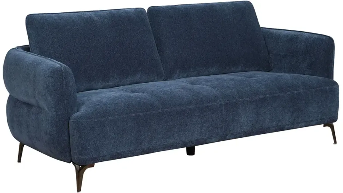 Lively - Chenille Upholstered Modern Track Arm Sofa - Blue