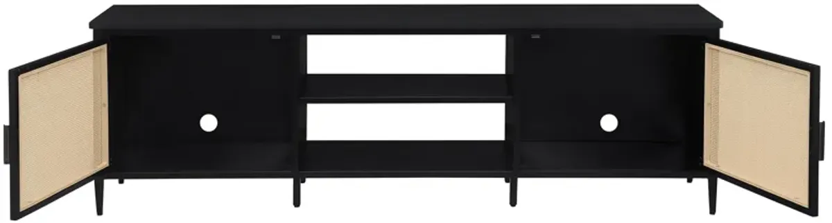 Amherst - 2-Door 70" Metal TV Stand Media Console - Black