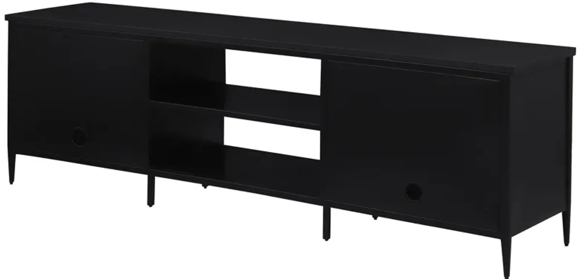 Amherst - 2-Door 70" Metal TV Stand Media Console - Black