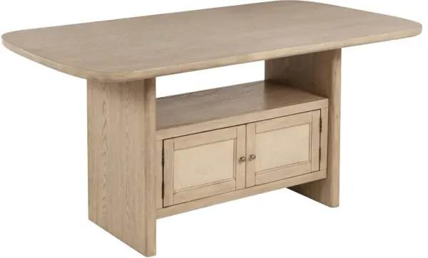 Kailani - Cane Counter Height Storage Dining Table - Beige Oak