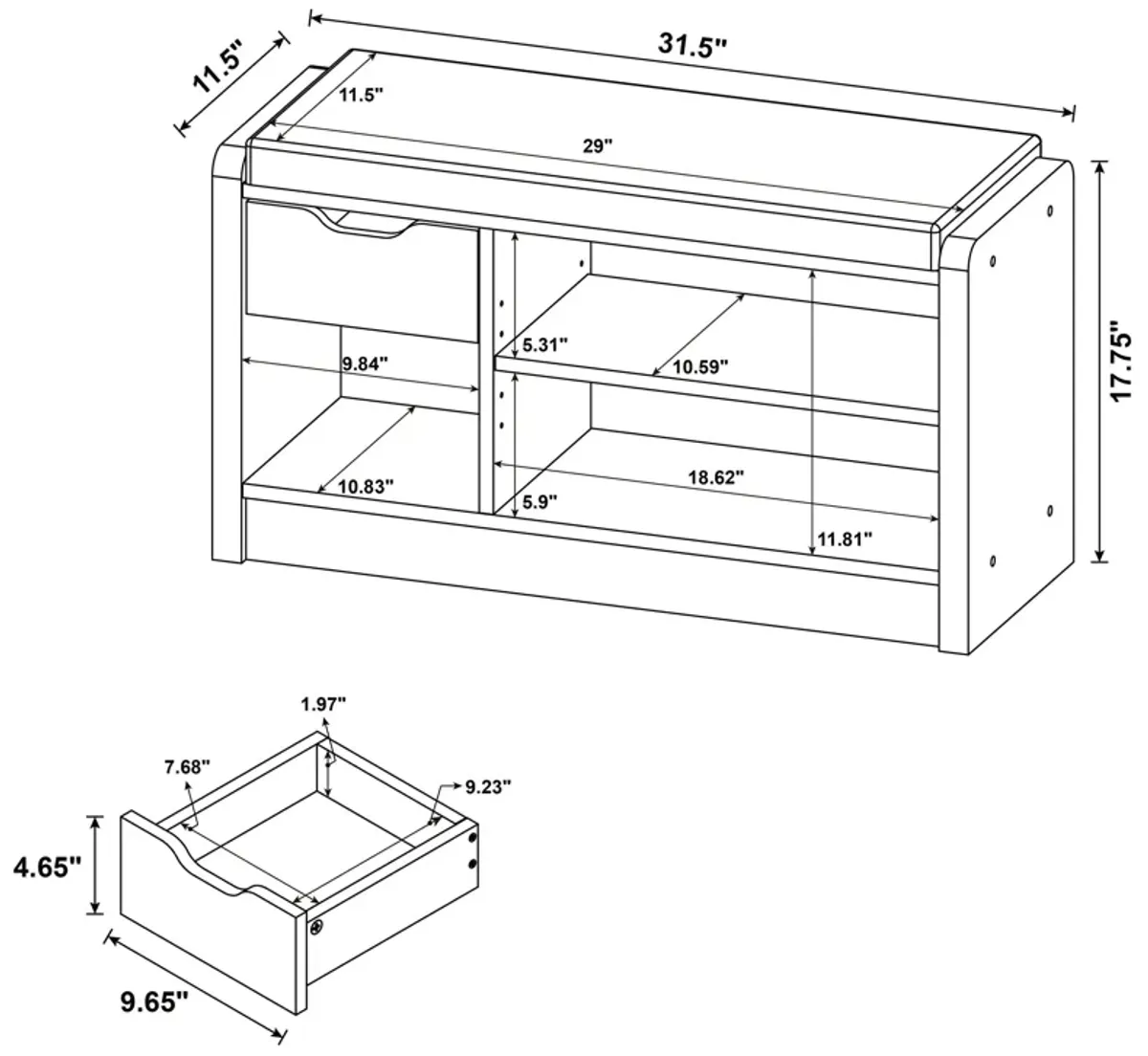 Arrington - Storage Bench