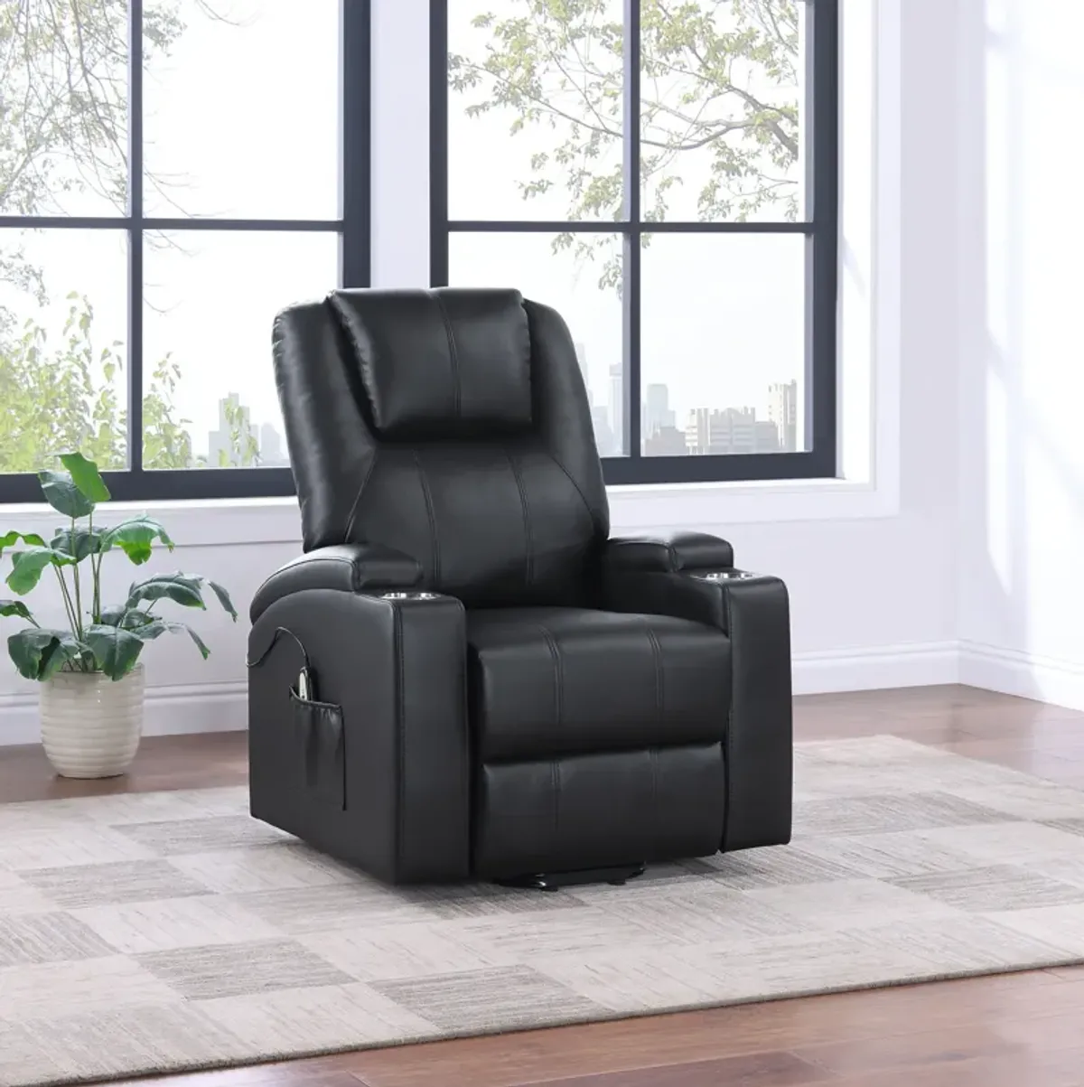 Armstrong - Upholstered Power Lift Massage Recliner