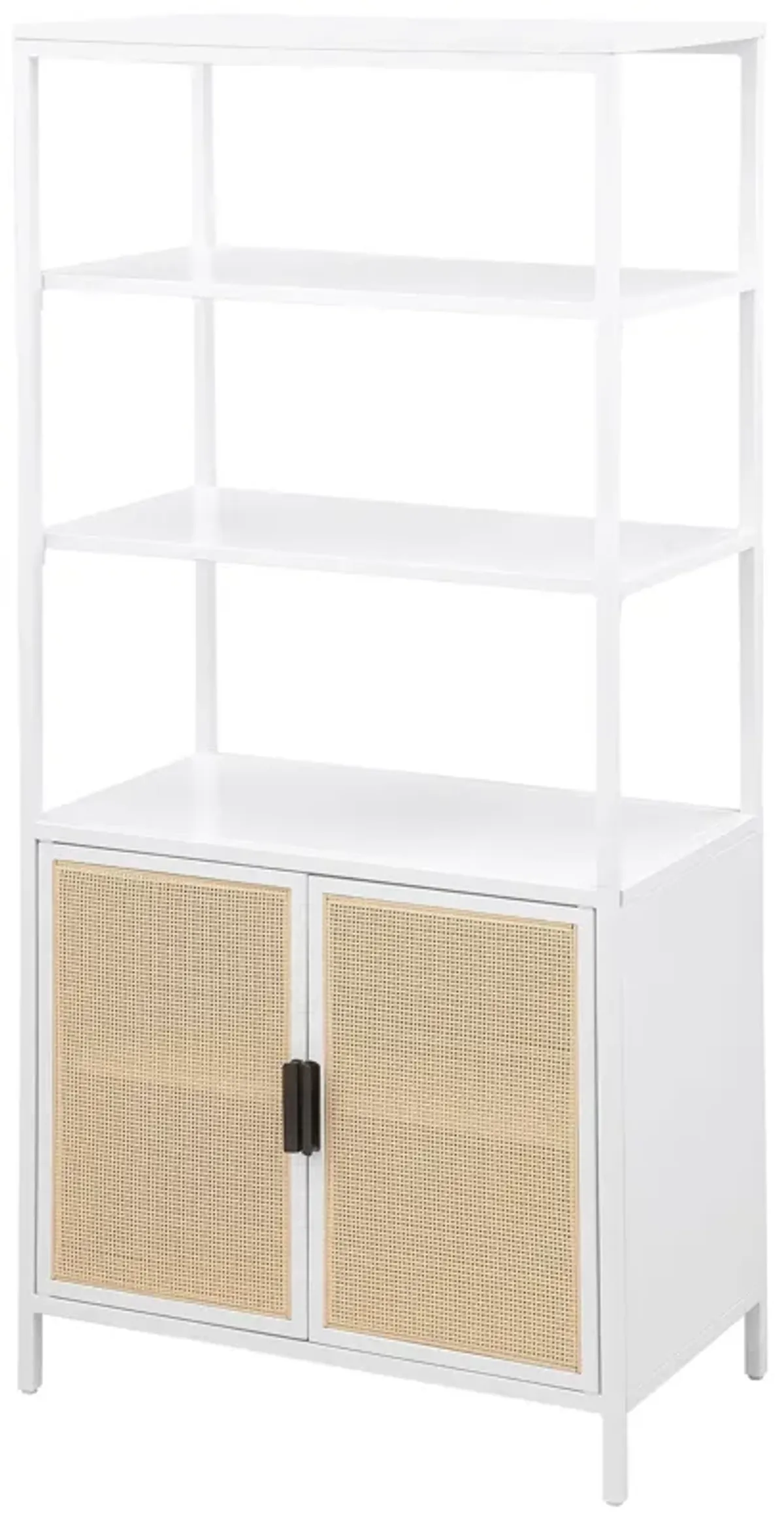 Amherst - 3-Shelf Radio Weave Cane Metal Accent Cabinet