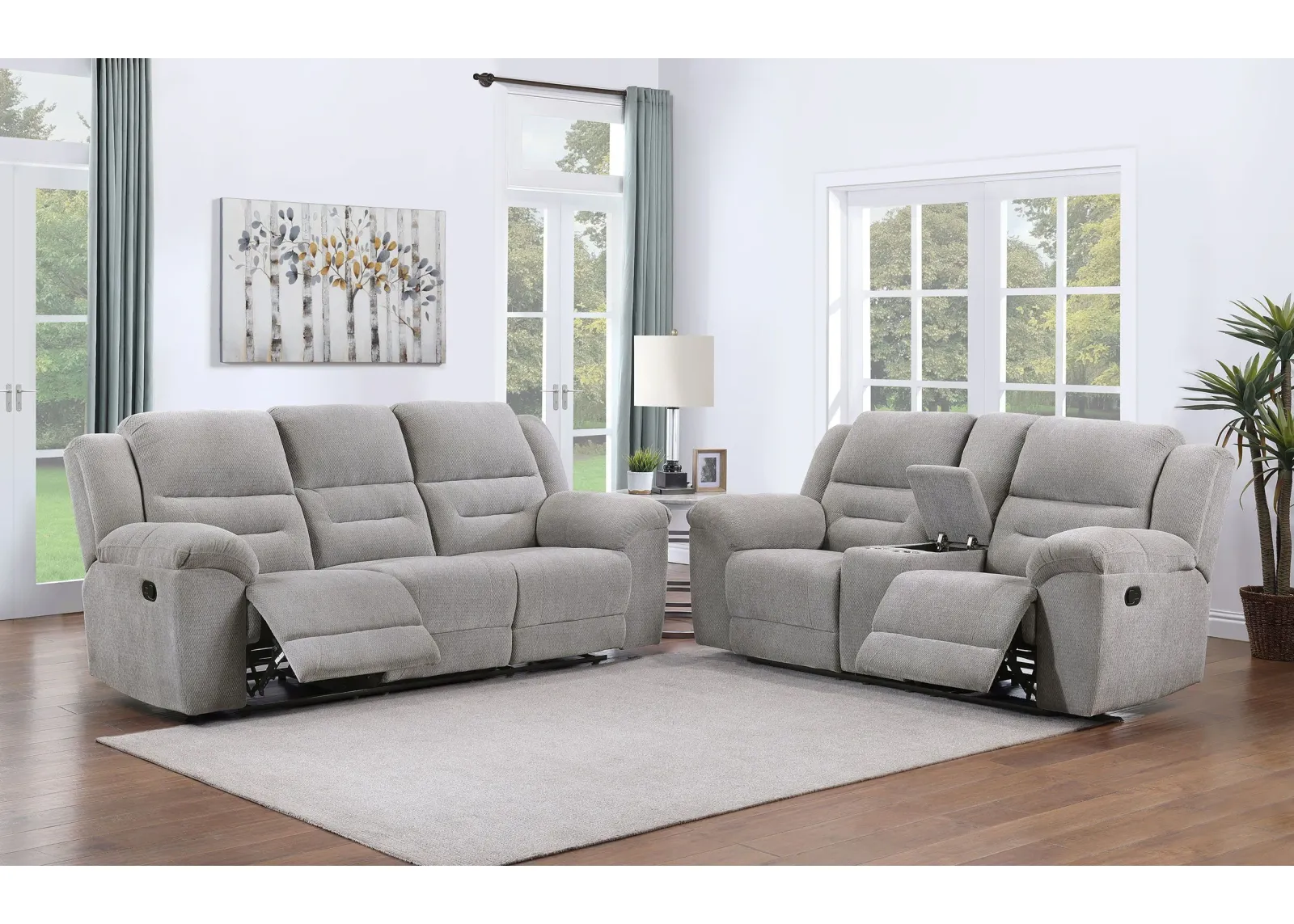 Gilson - Chenille Upholstered Sofa Set