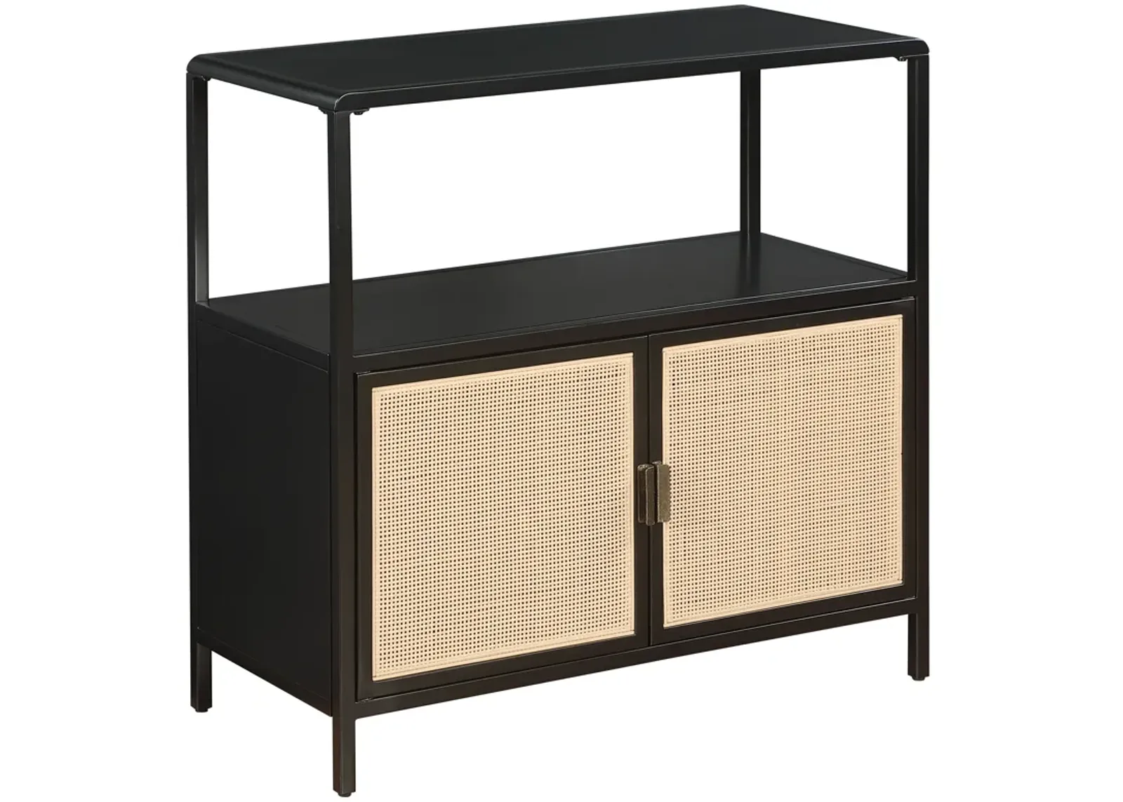 Amherst - 2-Door Radio Weave Cane Metal Accent Cabinet