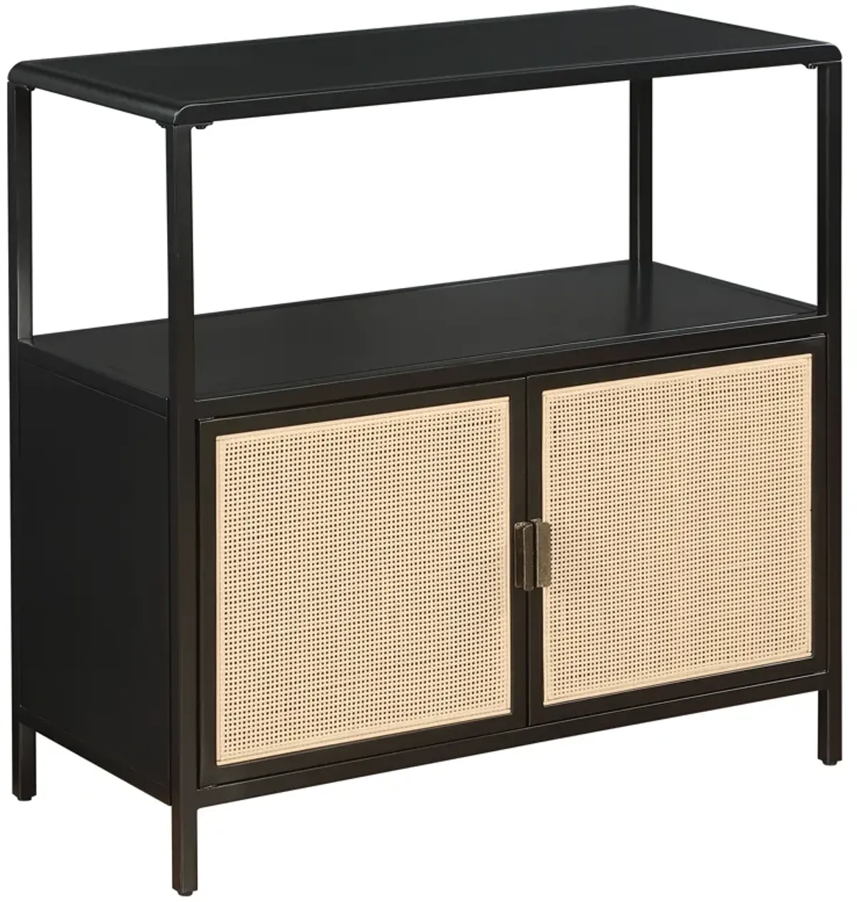 Amherst - 2-Door Radio Weave Cane Metal Accent Cabinet