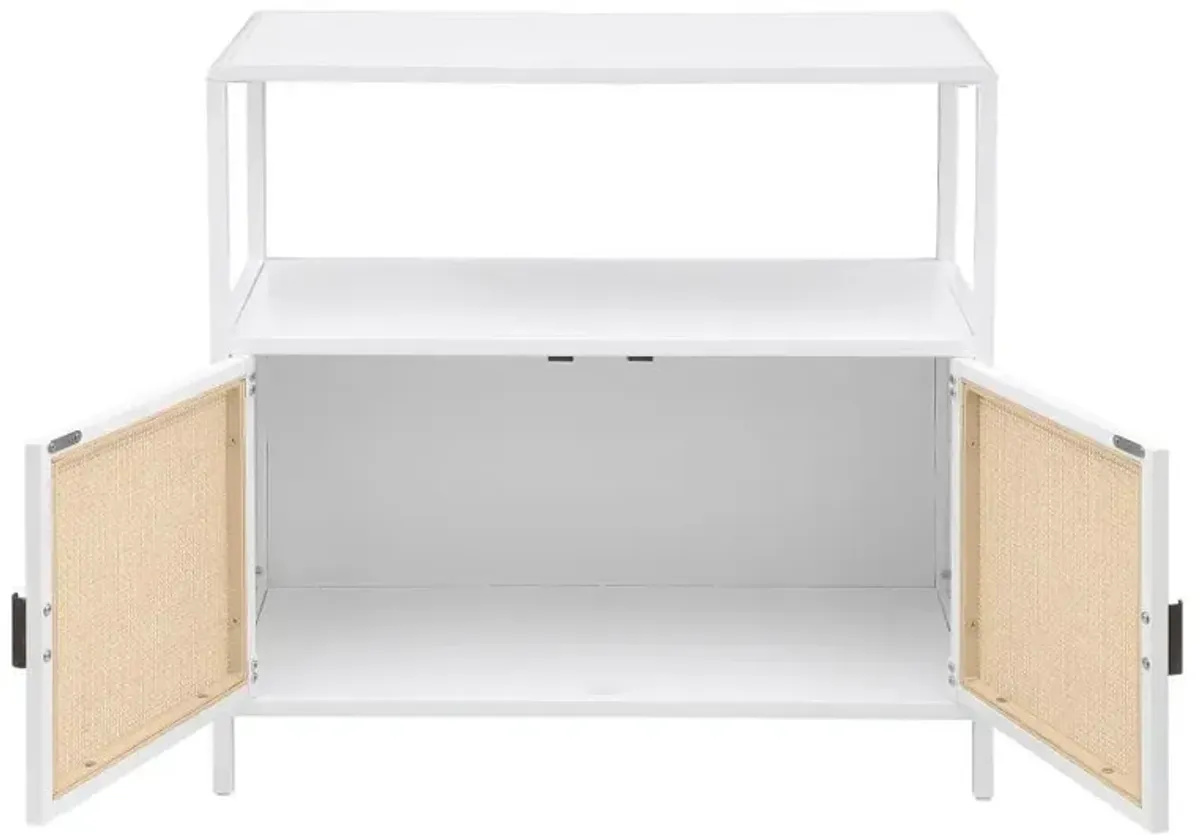 Amherst - 2-Door Radio Weave Cane Metal Accent Cabinet