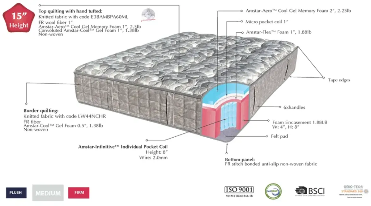 Orion 15" Medium Firm Hybrid Mattress