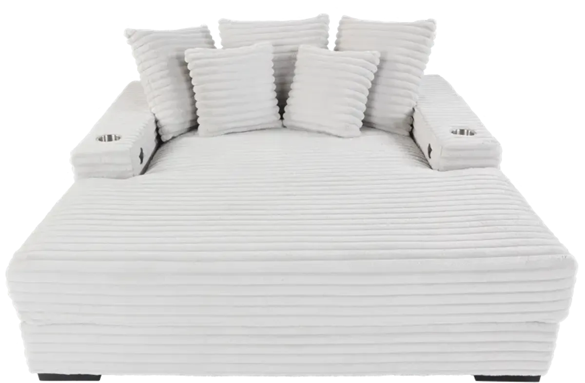 Chaise Lounge with Dual Cup Holders and USB Charging Port