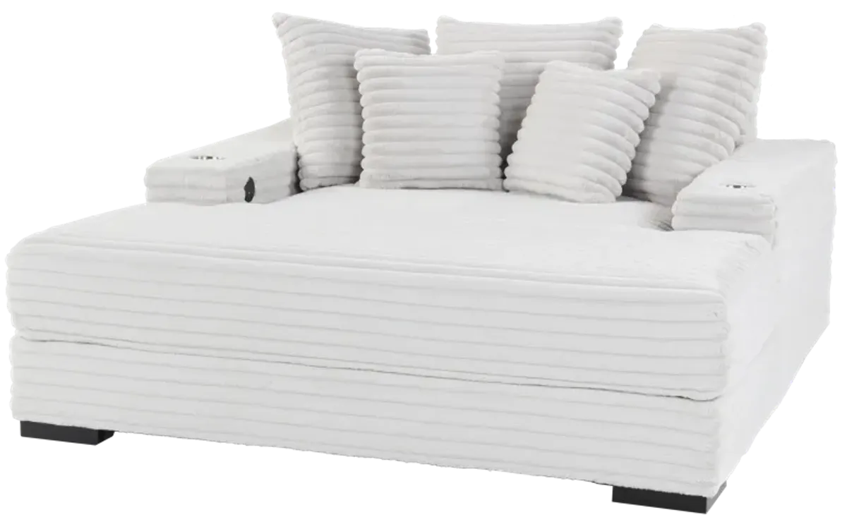 Chaise Lounge with Dual Cup Holders and USB Charging Port