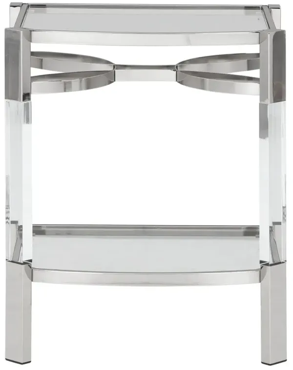 Chaseton - Accent Table - Clear / Silver Finish