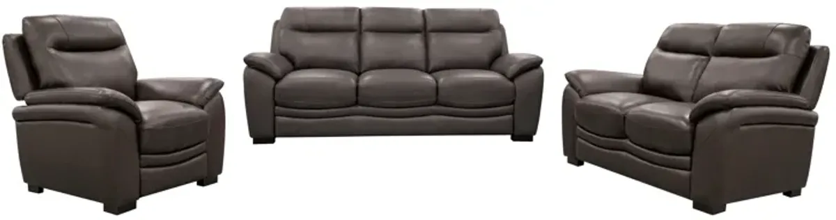 3 Piece Living Room Set in Top-Grain Leather Match PVC