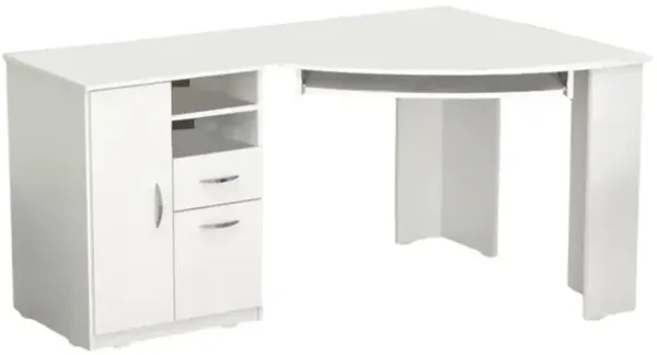 Computer Desk With Two Drawers - White