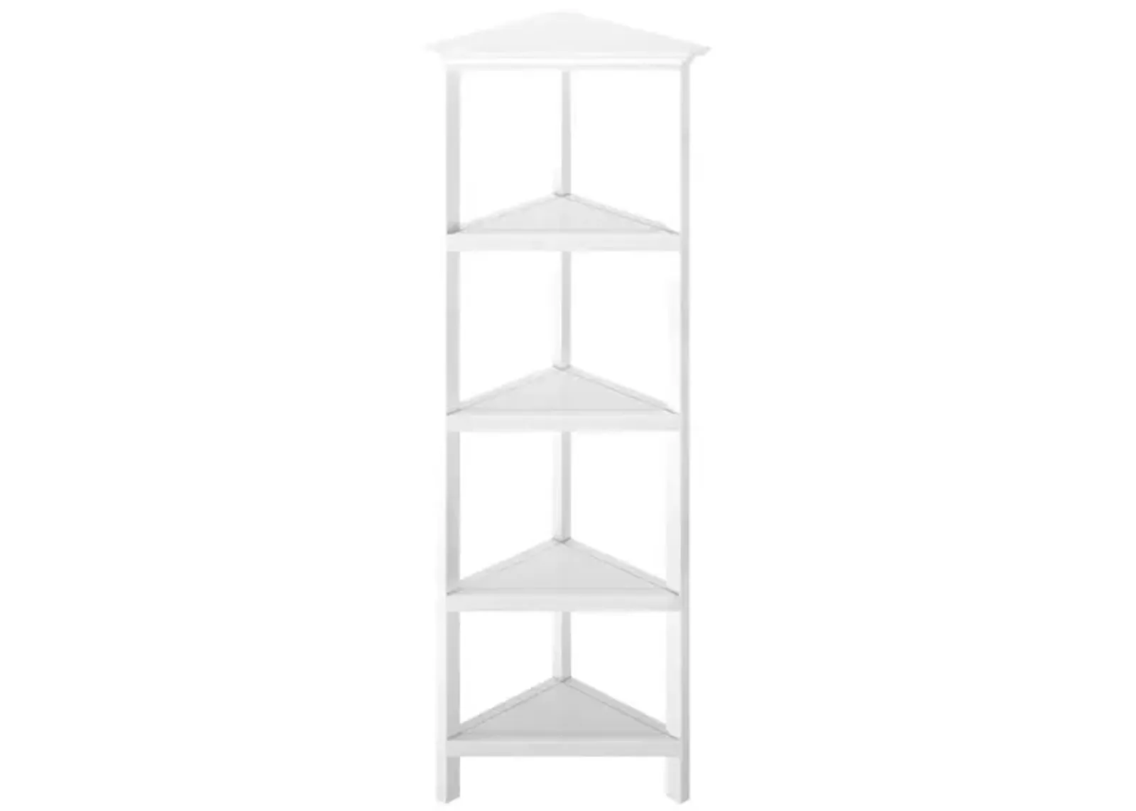 Solid Wood Corner Bookcase - White