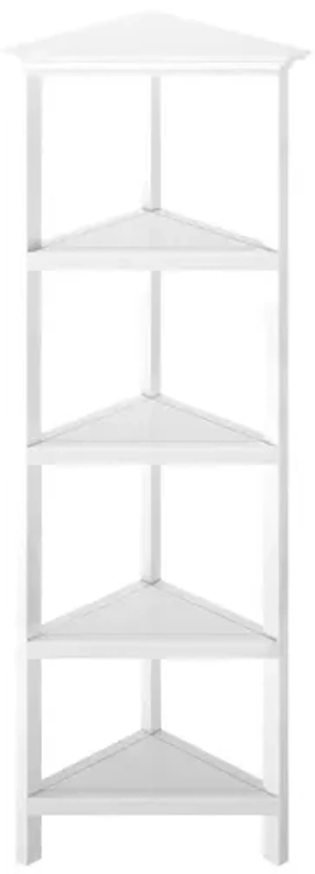 Solid Wood Corner Bookcase - White