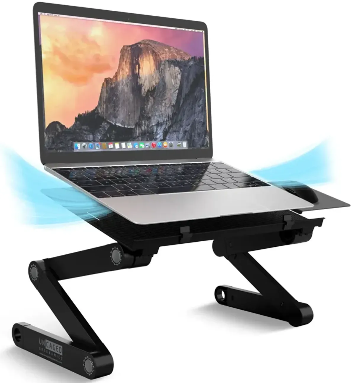 Folding Laptop Desk Or Laptop Stand With Mousepad - Black